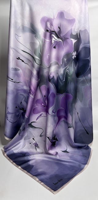 Flory patterned satin scarf BRSP2-02