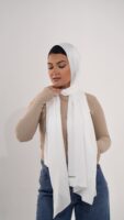 Jorjet silk scarf-off white