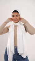 Jorjet silk scarf-off white