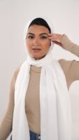 Jorjet silk scarf-off white