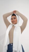 Jorjet silk scarf-off white
