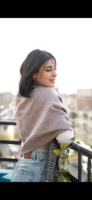 Double sided soft wool winter shawl Coffee