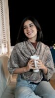 Bohemian Double Sided Cashmere Shawl-Navy