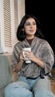 Bohemian Double Sided Cashmere Shawl-Navy