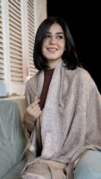 Bohemian Double Sided Cashmere Shawl-Rose/Beige