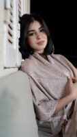 Bohemian Double Sided Cashmere Shawl-Rose/Beige