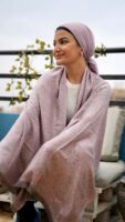 Bohemian Double Sided Cashmere Shawl-Rose/Gray