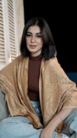 Bohemian Double Sided Cashmere Shawl-Caramel