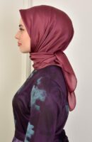 Janjan square silk scarf-Dried Rose
