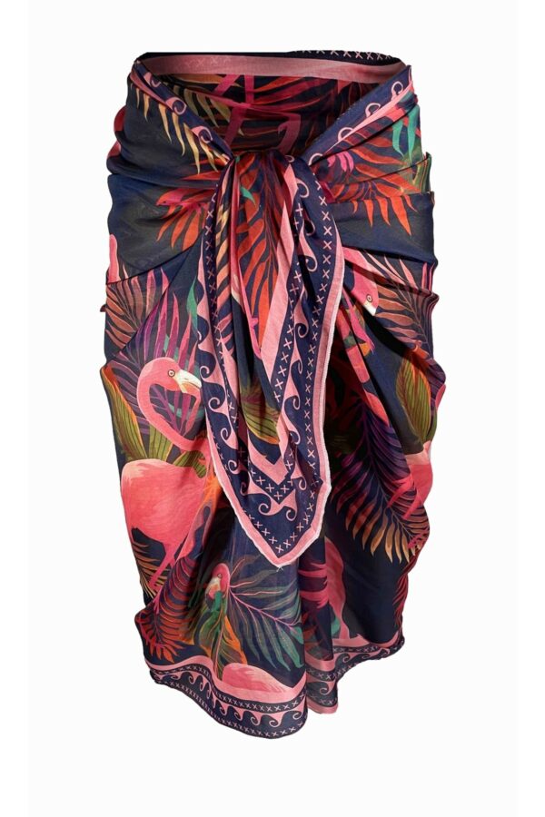 Flamingo Voile cotton Cover up