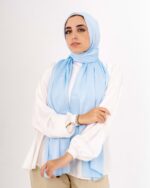 Jorjet Silk scarf-Baby Blue