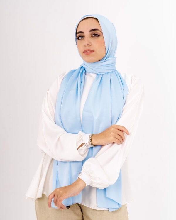Jorjet Silk scarf-Baby Blue