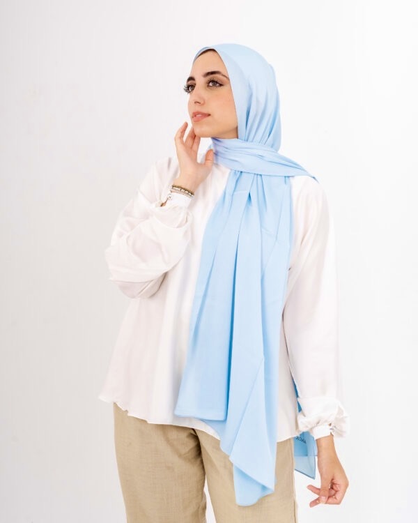 Jorjet Silk scarf-Baby Blue