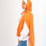 Natural Chiffon scarf-Carrot