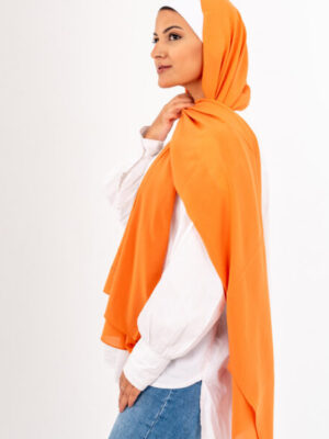 Natural Chiffon scarf-Carrot