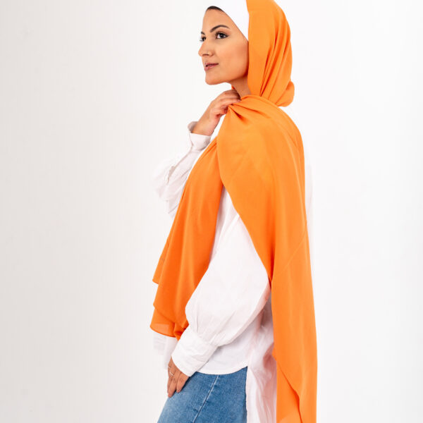 Natural Chiffon scarf-Carrot