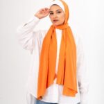 Natural Chiffon scarf-Carrot