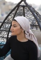 Luxury cotton square scarf-Beige