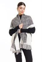 Double Sided Soft Wool Shawl Off White