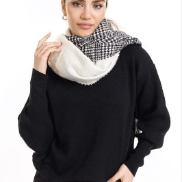 Double Sided Soft Wool Shawl Off White