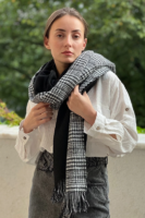 Double sided soft wool shawl Black