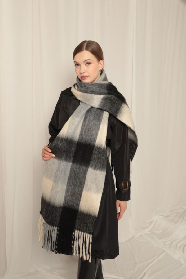 Double Sided Blocks Soft wool winter shawl
