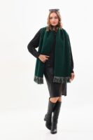 Double sided soft wool shawl Green