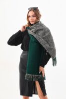 Double sided soft wool shawl Green