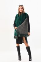 Double sided soft wool shawl Green