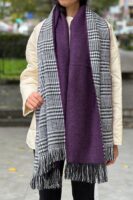 Double Sided Soft Wool Shawl Eggplant