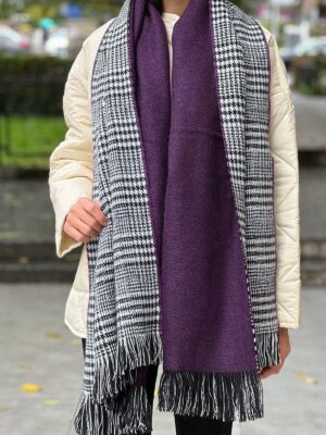 Double Sided Soft Wool Shawl Eggplant