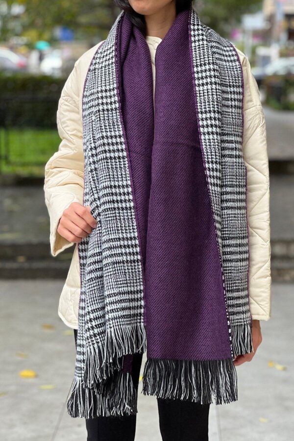 Double Sided Soft Wool Shawl Eggplant