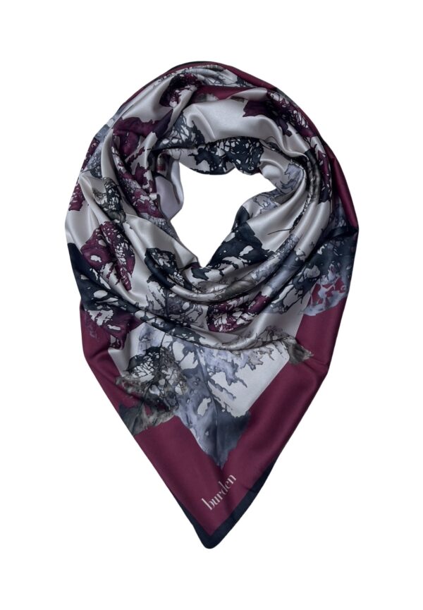 Leafy Satin Square Scarf BRSP3-02