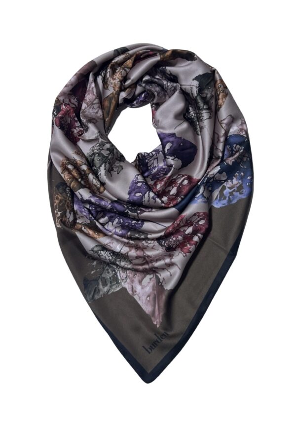 Leafy Satin Square Scarf BRSP3-01