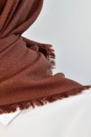 Luxury cotton square scarf-Brown