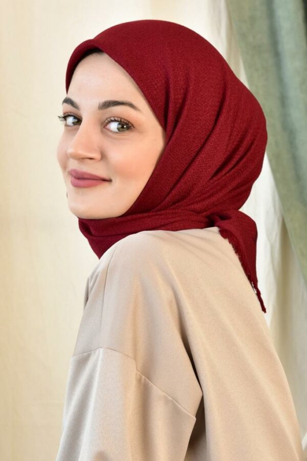 Luxury cotton square scarf-Bordo