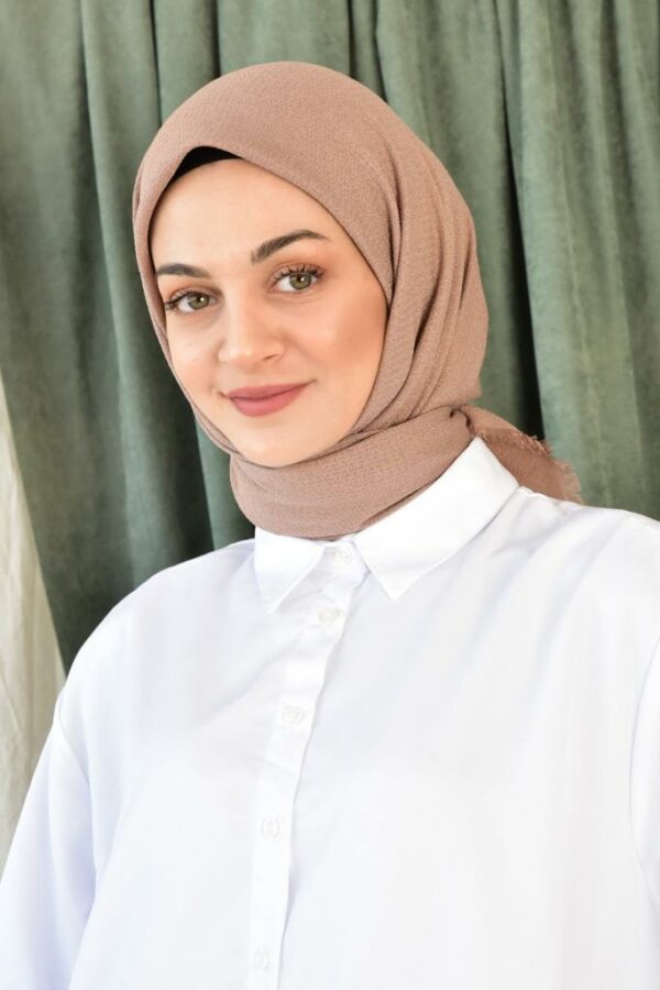 Luxury cotton square scarf-Light Coffee