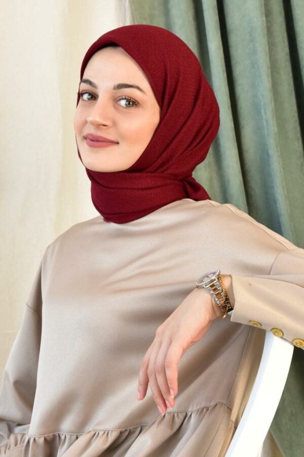 Luxury cotton square scarf-Bordo