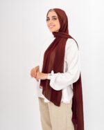 Crep Chiffon Amber Brown Scarf