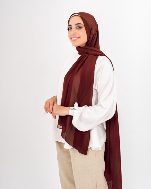 Crep Chiffon Amber Brown Scarf