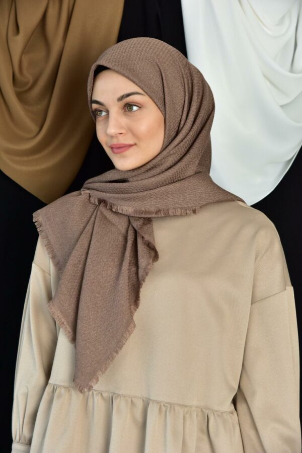 Luxury cotton square scarf-Coffee