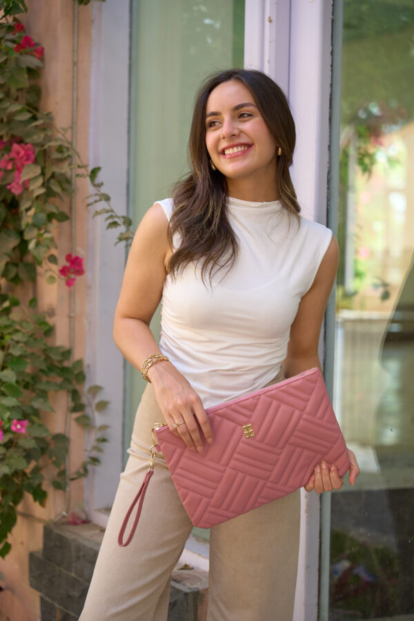 Pierre Cardin Dried Rose Clutch Bag