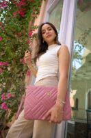Pierre Cardin Dried Rose Clutch Bag