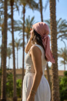 1Janjan Square Silk Scarf-Rose