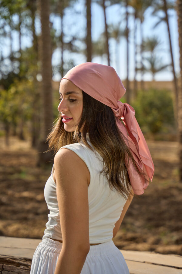 1Janjan Square Silk Scarf-Rose
