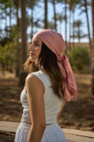 1Janjan Square Silk Scarf-Rose