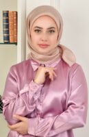 Janjan Square Silk Scarf-Biscuit Beige