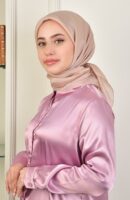 Janjan Square Silk Scarf-Biscuit Beige