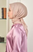 Janjan Square Silk Scarf-Biscuit Beige