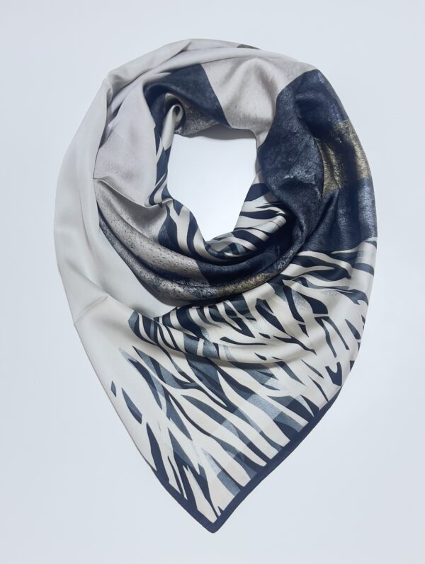Classy Zebra Satin Square Scarf CZBSS-07
